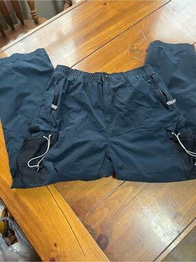 Vintage Y2K Nylon Cargo Utility Pants - Men’s XL - Navy Blue - EUC